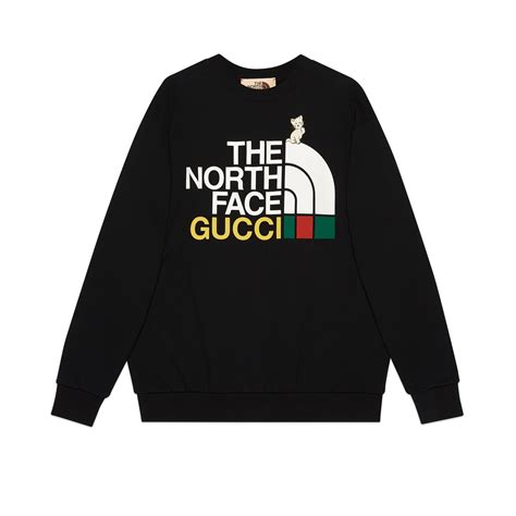 gucci north face sweatshirt black|Gucci north face price.